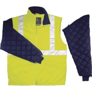 Fluo Yellow/Navy Freeway Jacket with Remov Slve