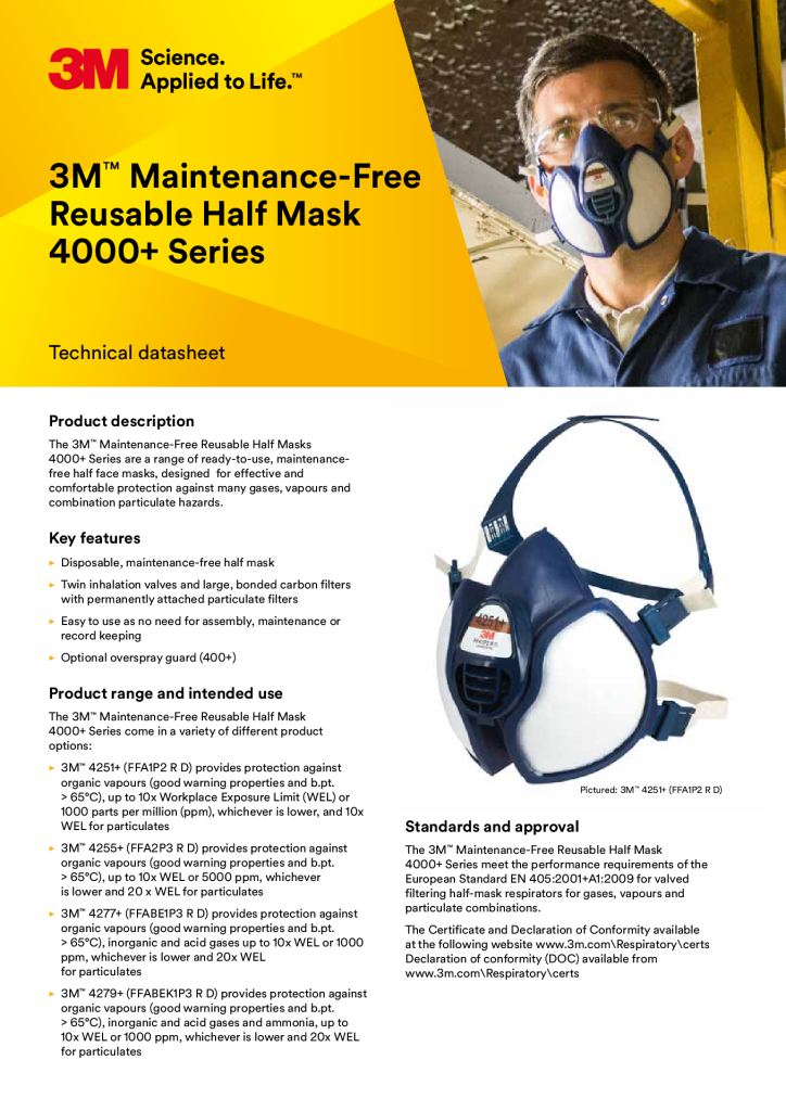 3M 4279 ABEKP3 Half Face Mask
