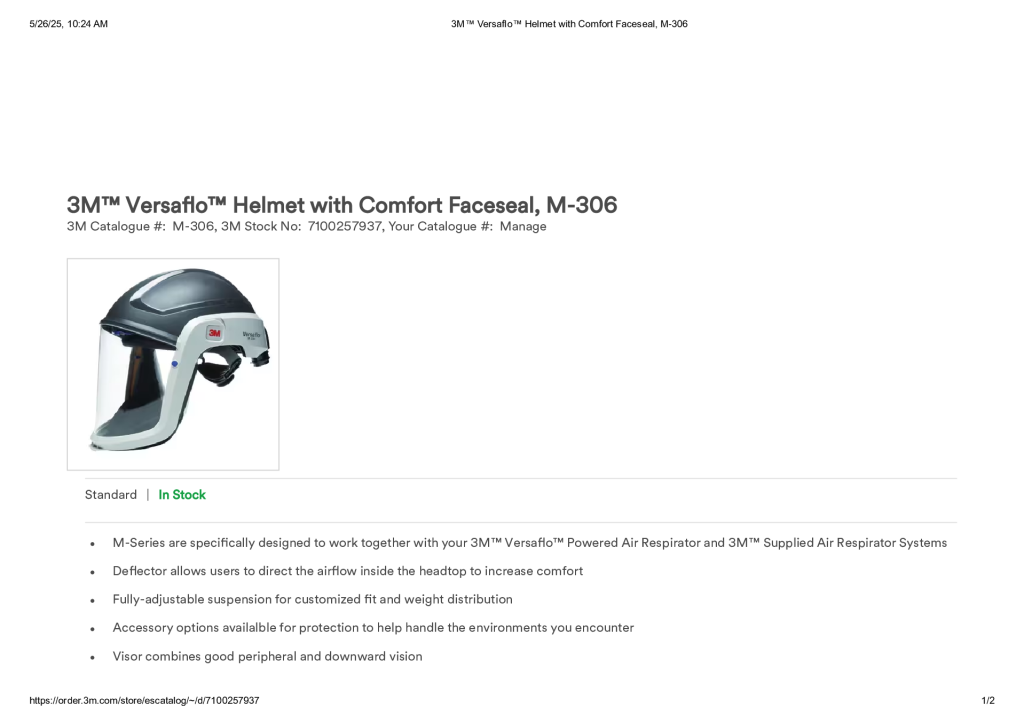 3M™ Versaflo™ Helmet with Comfort Faceseal, M-306