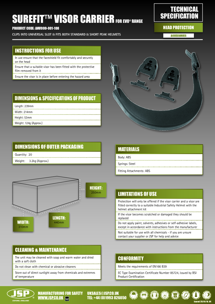ANV000-001-108 Surefit Visor Carrier for Evo 3