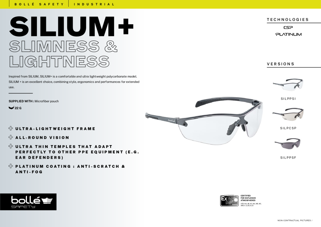 Bolle SILPCSP Silium+ Safety Glasses 107376