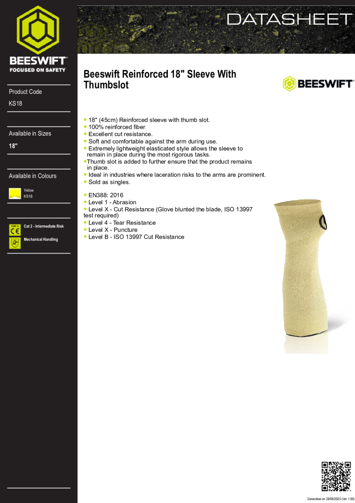 Kevlar 18in Sleeve Spec