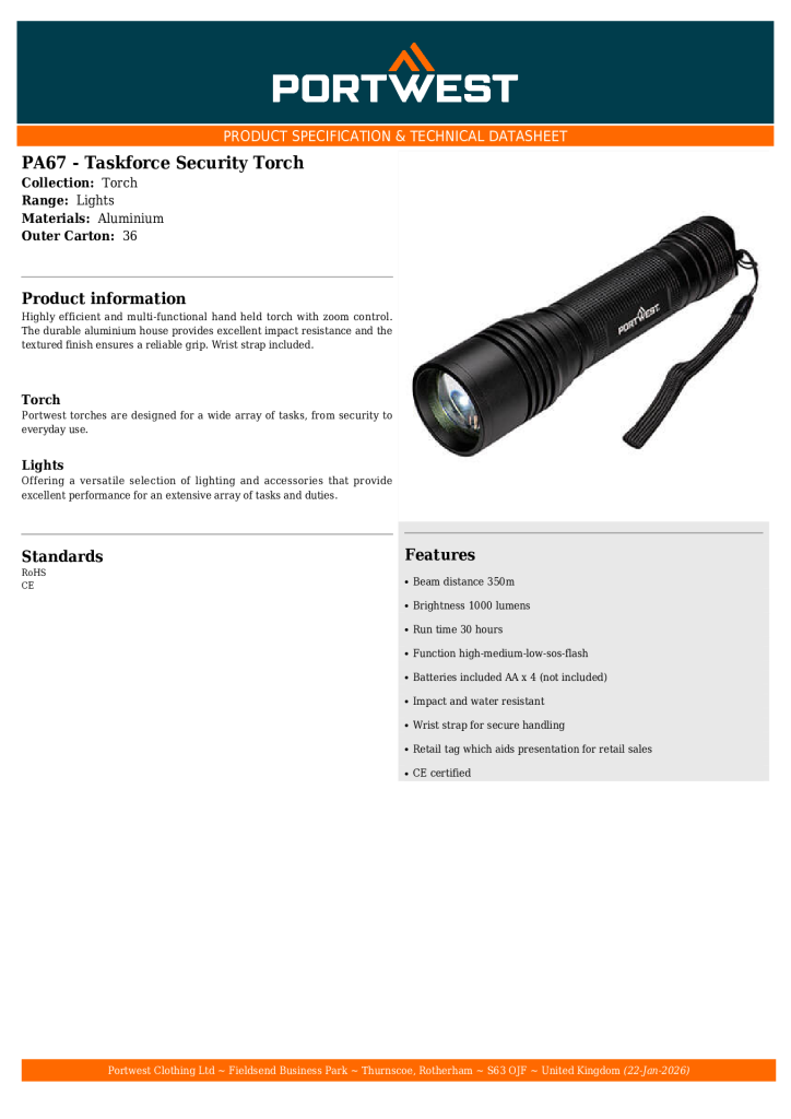 PA67 Taskforce Security Torch