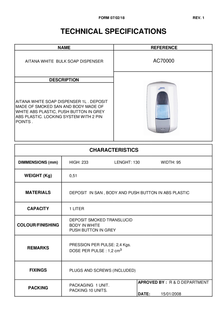 SSD Hand Soap Dispenser