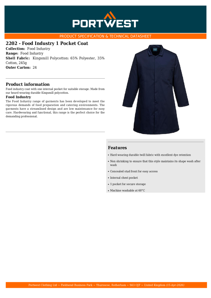 2202 Food Grade Coat Blue