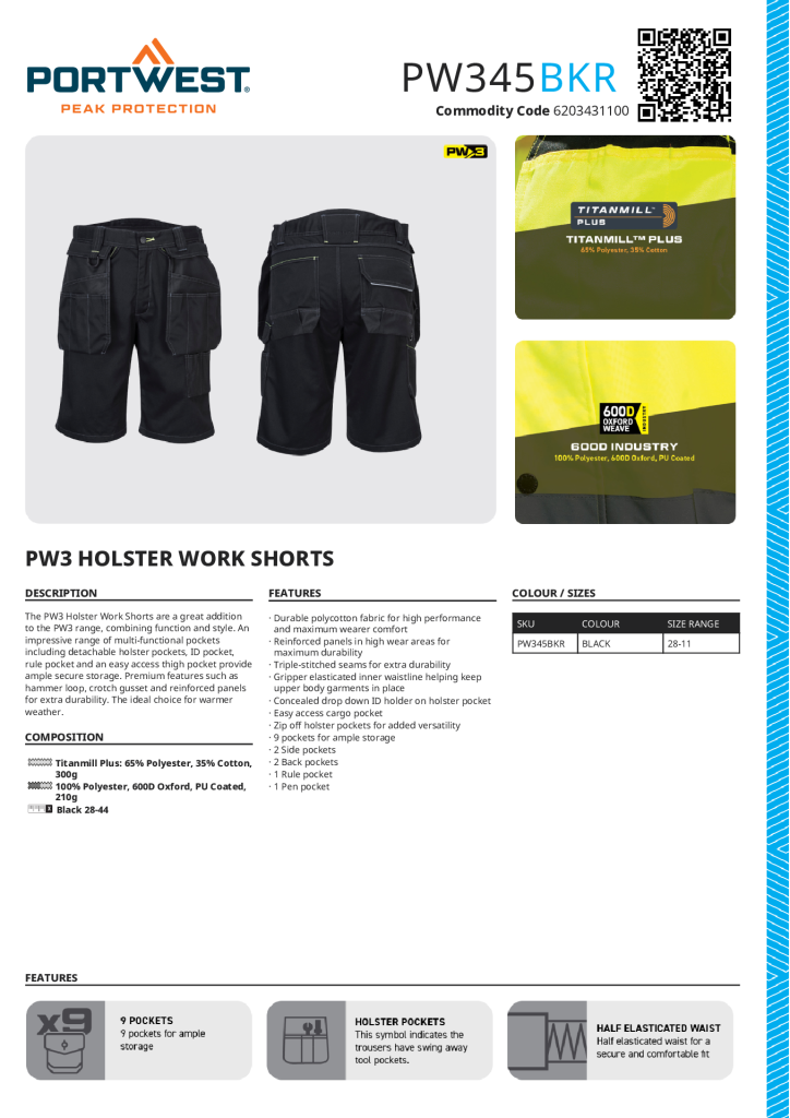 Black Holster Pocket Shorts