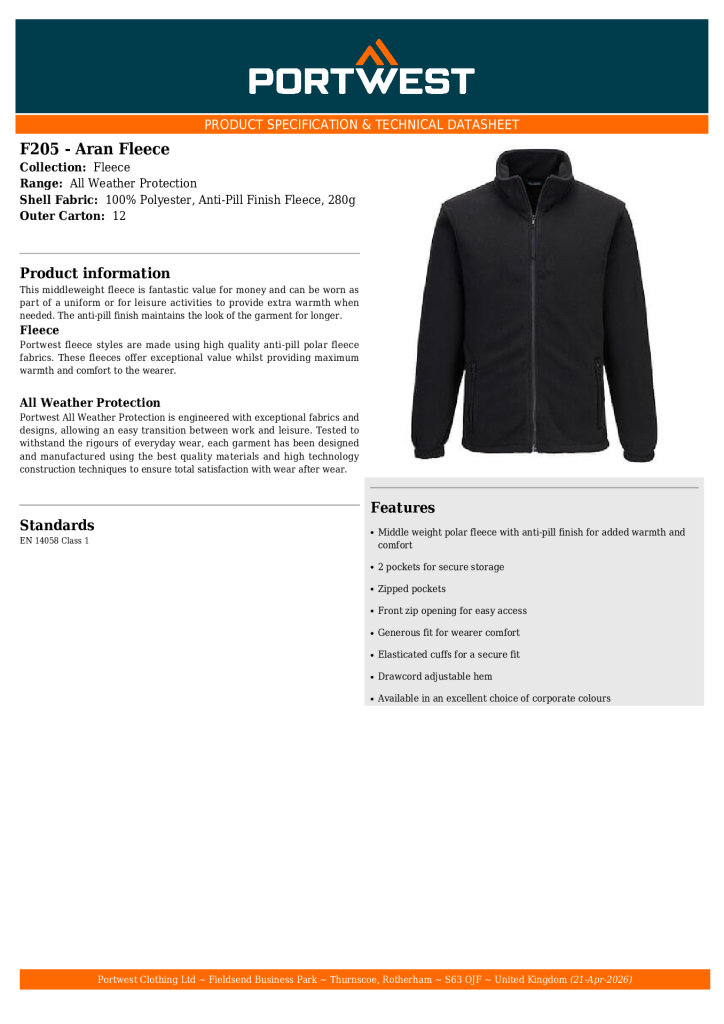 Black Zipped Fleece Jacket