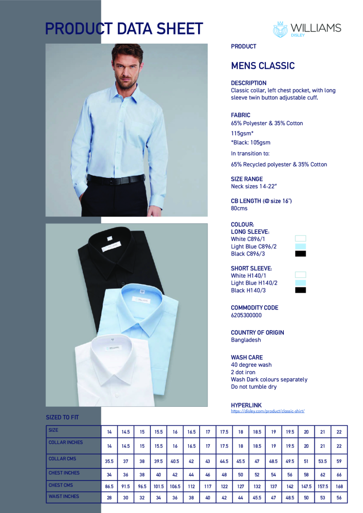 C896 White Williams Classic LS Shirt