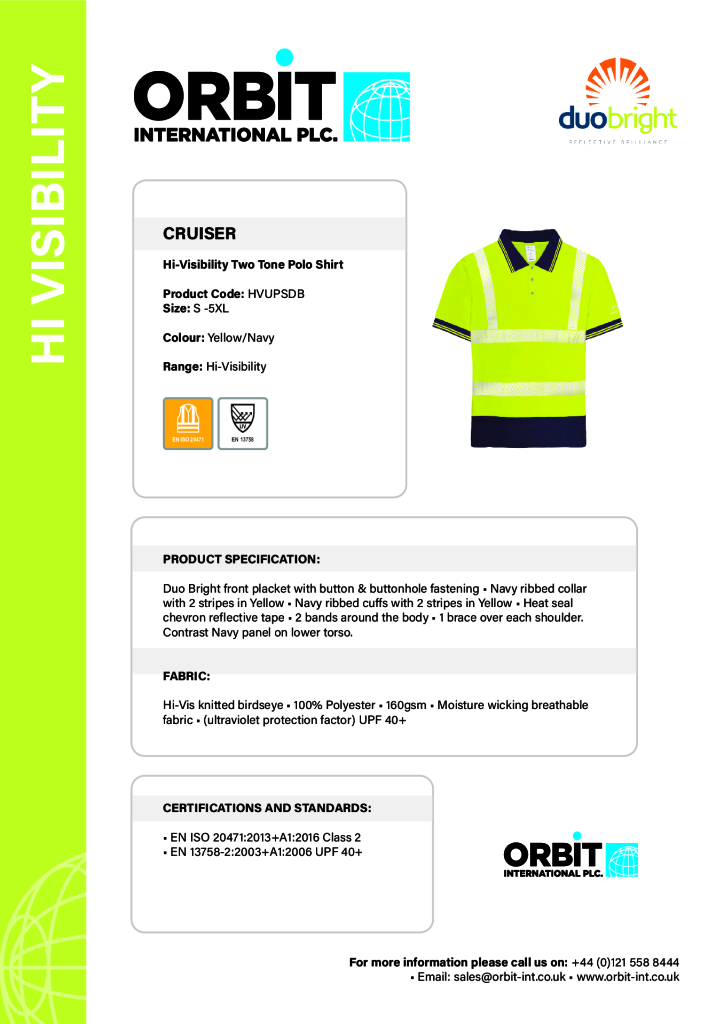CRUISER Hi-Visibility Two Tone Polo Shirt