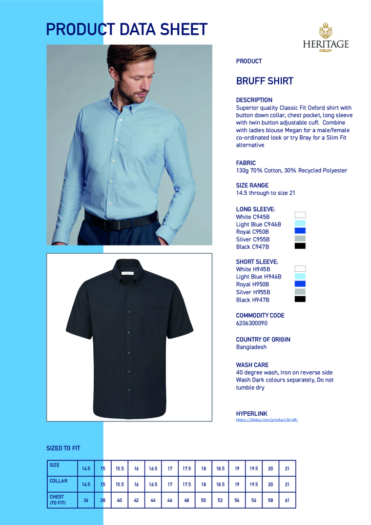 H515 Bruff Oxford Short Sleeve Shirt
