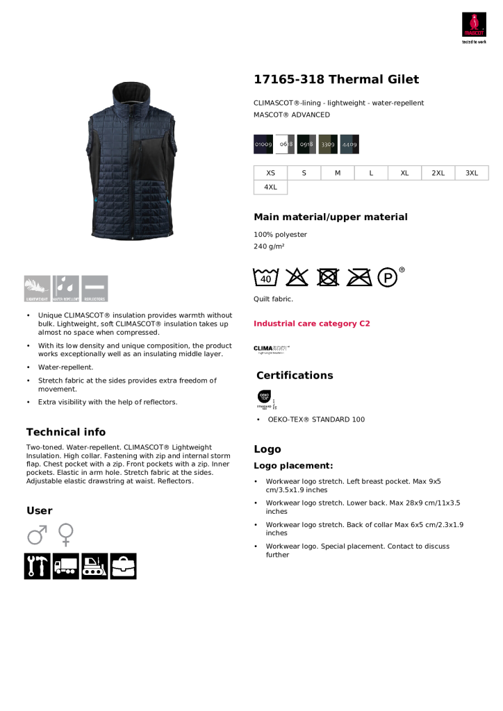 Mascot 17165-318-010 Thermal Gilet