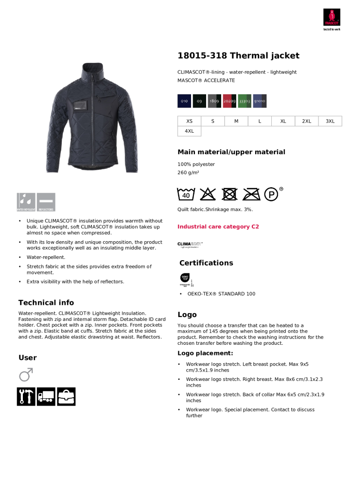 Mascot 18015-318-010 Climascot Jacket Navy