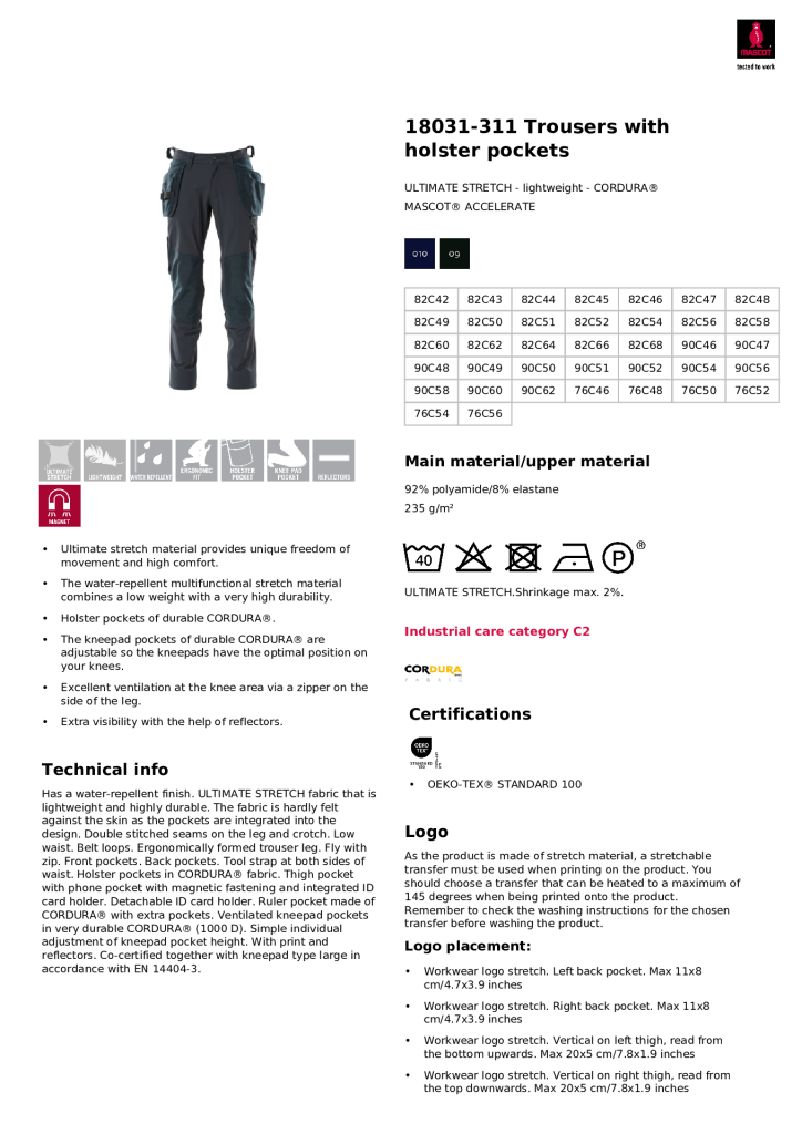 Mascot 18031-311-010 Trouser Holster