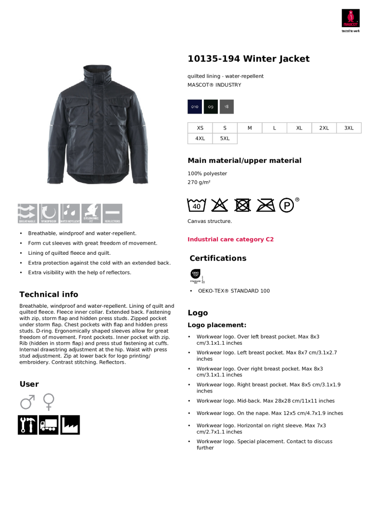 Mascot Columbus Winter Jacket black